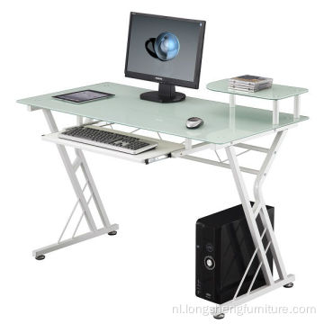 Metalen frame glazen laptoptafel